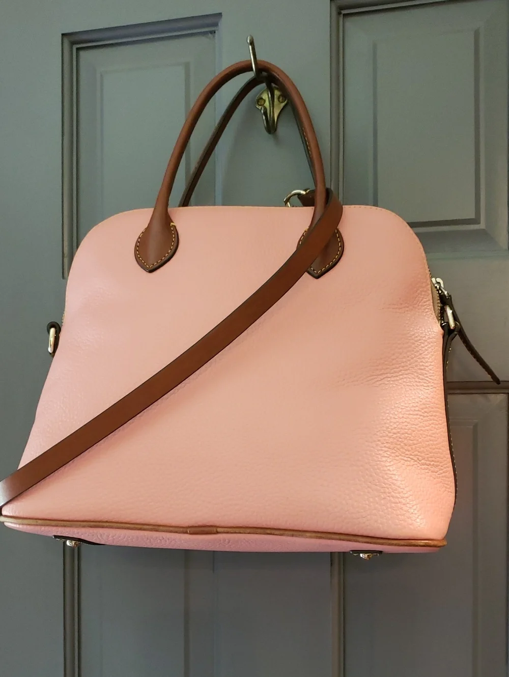 Dooney & Bourke Pale Pink Pebble Leather Large Satchel